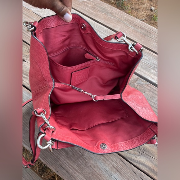 Coach Pebble Leather Signature Lexi Chain Shoulder Bag - Picture 9 of 9